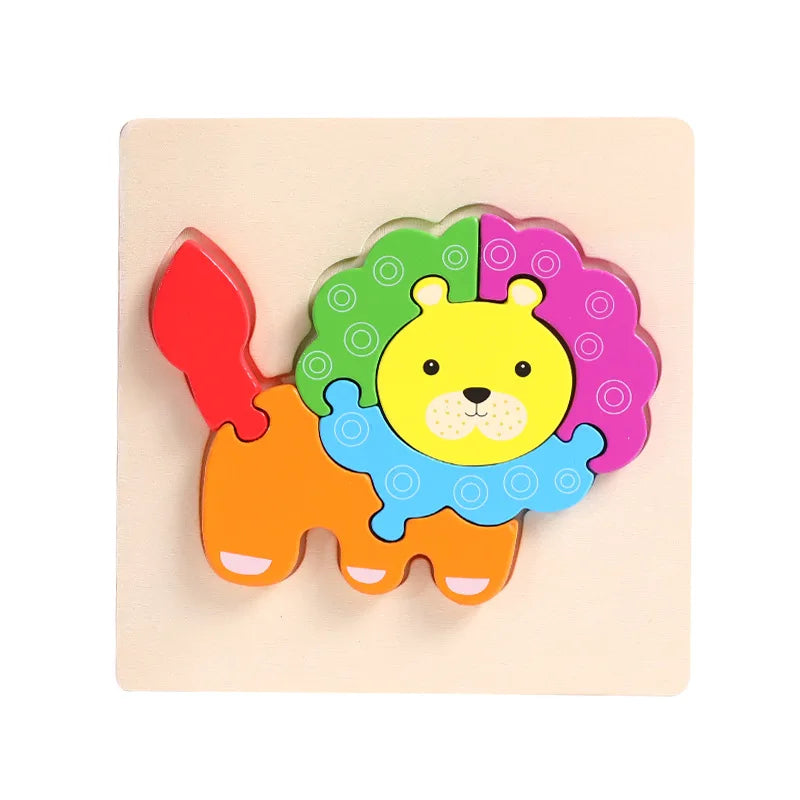 Wooden 3D Puzzle for Kids Montessori Educational Toys Baby Learning Toys Brain Development Puzzle Board Childrens Early Learning