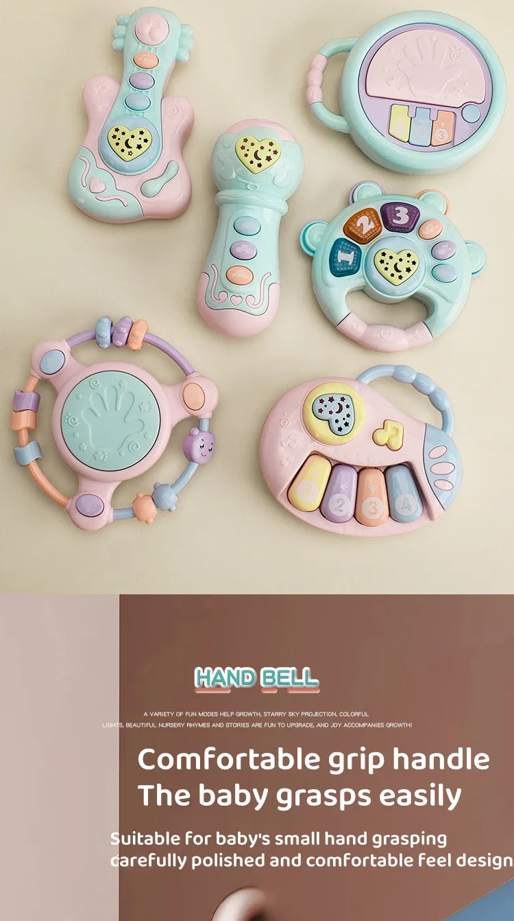 Kids Electronic Music Guitar Toy Multifunction Early Learning Instrument for Children Educational Musical Playset for Ages 3-6