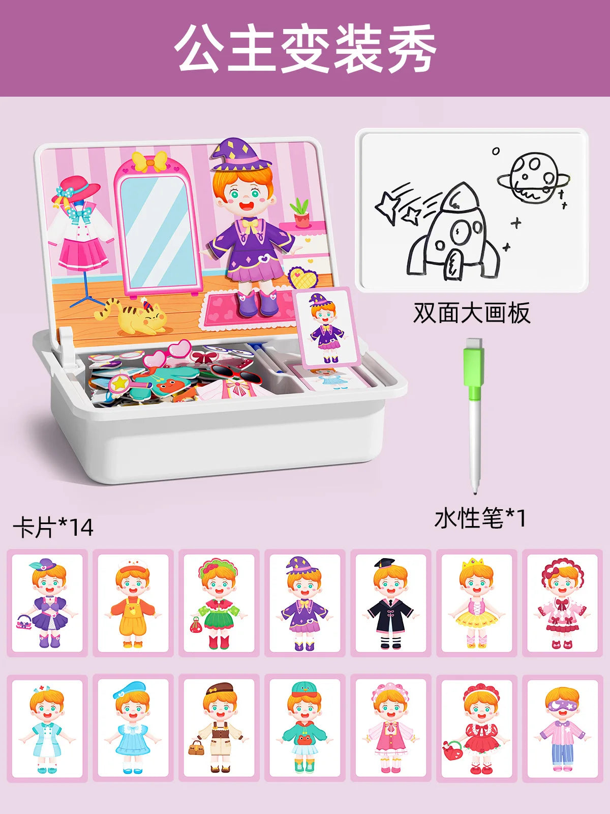 Magnetic Puzzles Face Dress Up Travel Game Double Side Preschool Educational Learning Toy for Kids