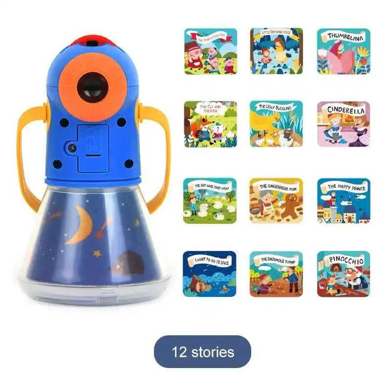 Children's Storybook Torch Projector Kaleidoscope Sky Handrail Galaxy Night Light Up Cartoon Baby Toy For Kids Educational Toys
