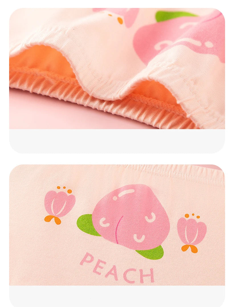 4Pcs Girls Cotton Panties Kid Breathable Soft Pretty Cartoon Briefs Young Children Underwears Toddler Antibacterial Knickers