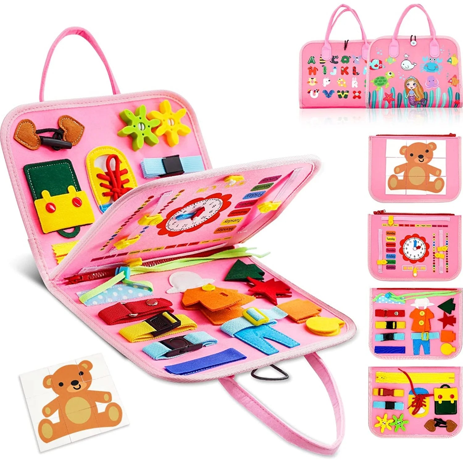 Montessori Busy Board Toys Toddlers Busy Book For Fine Motor Educational Learning Activities With Life Skills Sensory