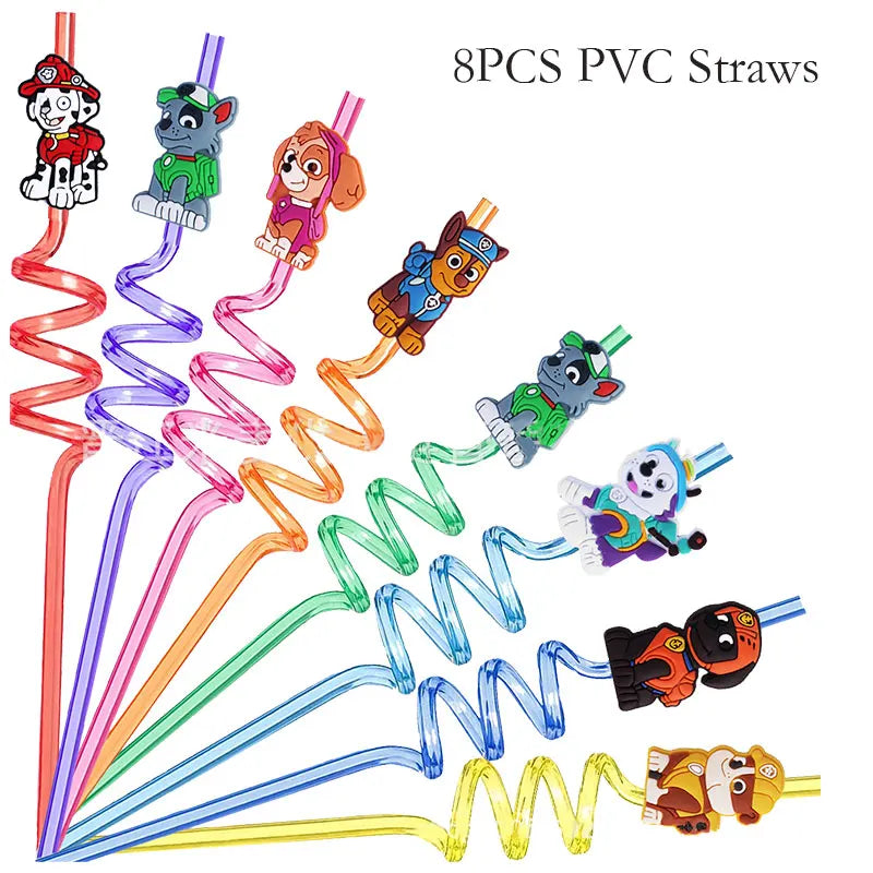 Paw Patrol Birthday Decorations Paw Patrol Tableware Plates Cups Balloons Banner Backdrop Cake Toppers Gift Bags Party Supplies