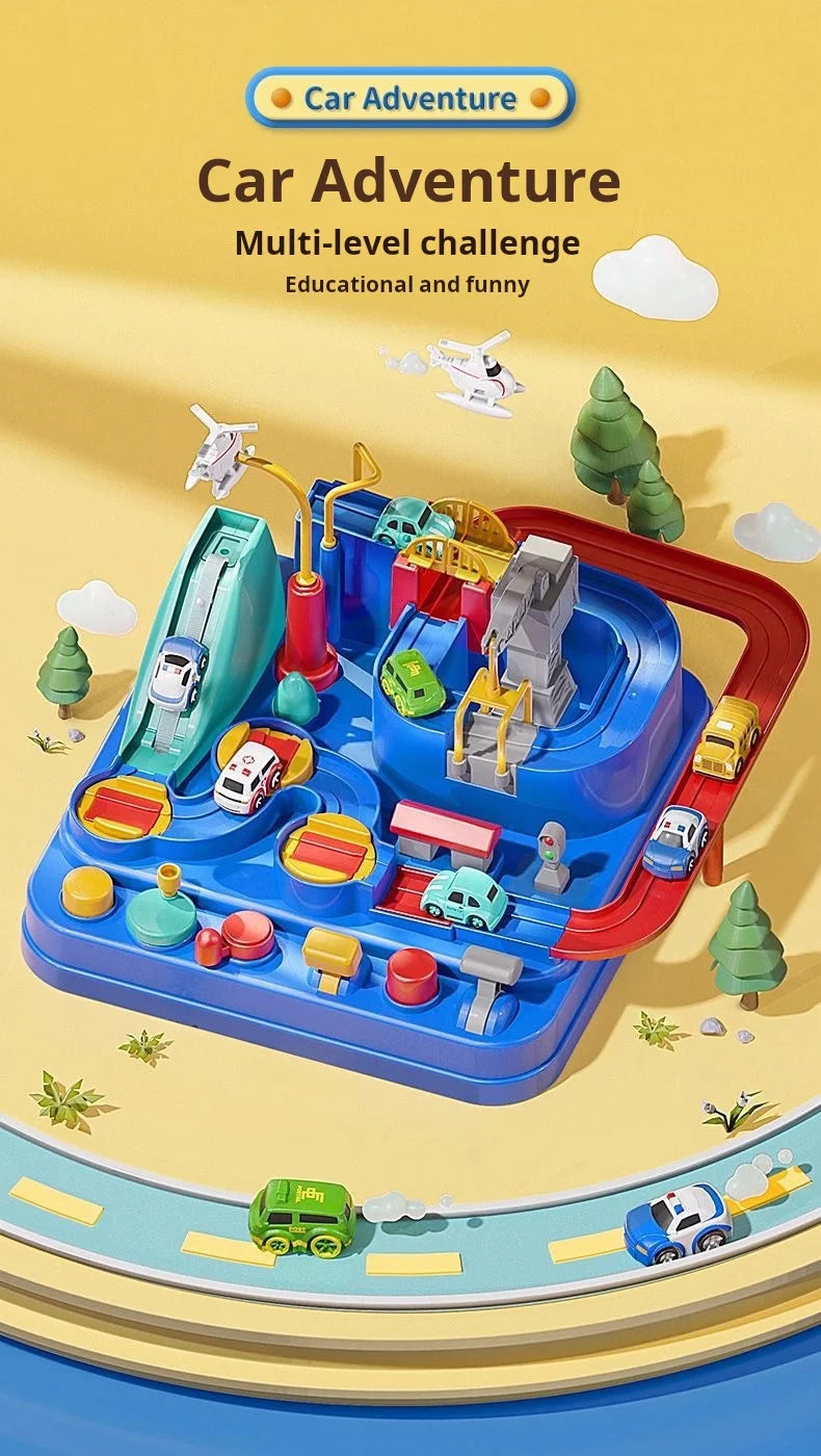 Racing Rail Car Model Educational Toys Children Track Adventure Game Brain Mechanical Interactive Train Animals Space Rocket Toy