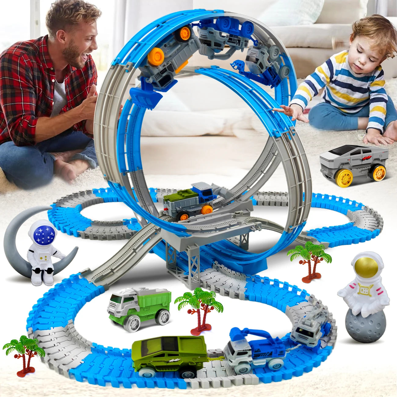 Space Track Toys Magic Climbing electric Engineering Race Car Toy  Bendable Flexible Race track Cars Train Toy For Kid Gift