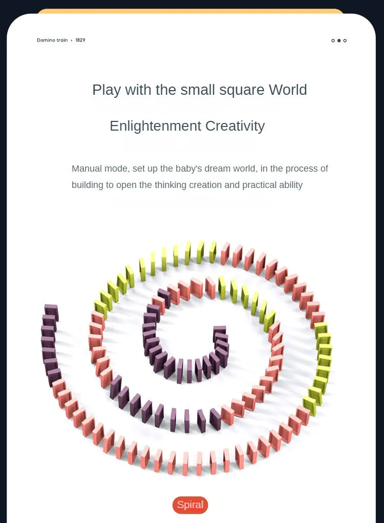 Automatic Laying Domino Train Electric Car Brick Blocks Kits Creative Games Intelligence Educational DIY Toys Kids Birthday Gift