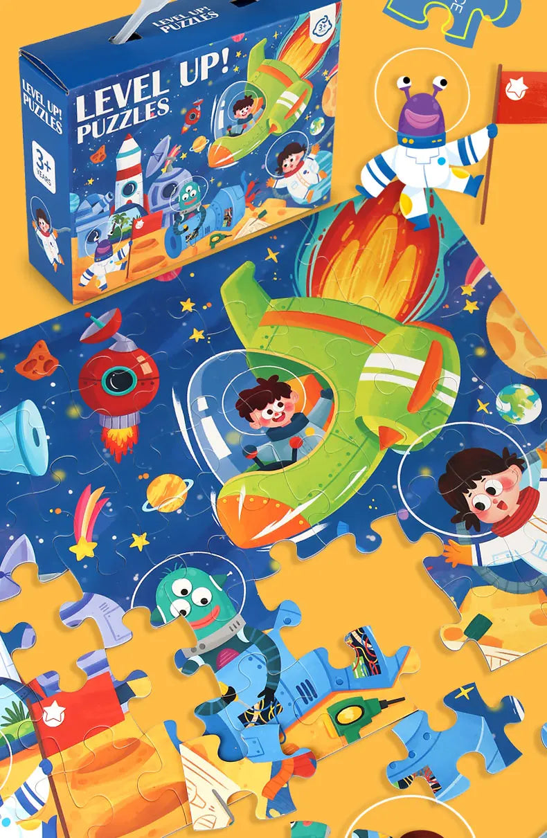 60-piece paper Custom Montessori Kids cartoon puzzle puzzle creative toy puzzle set for kids boys and girls