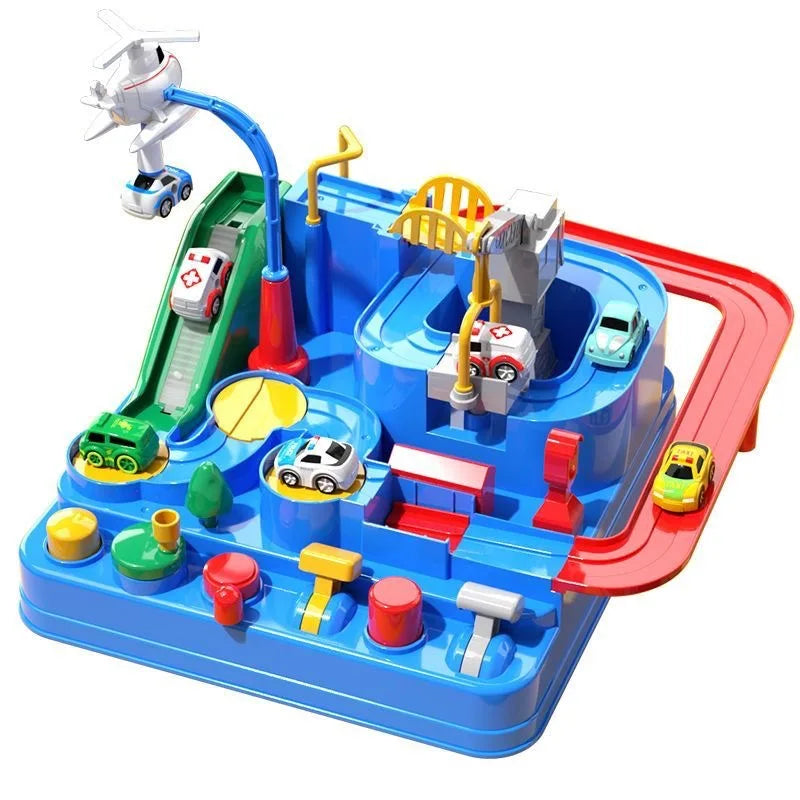 Racing Rail Car Model Educational Toys Children Track Adventure Game Brain Mechanical Interactive Train Animals Space Rocket Toy