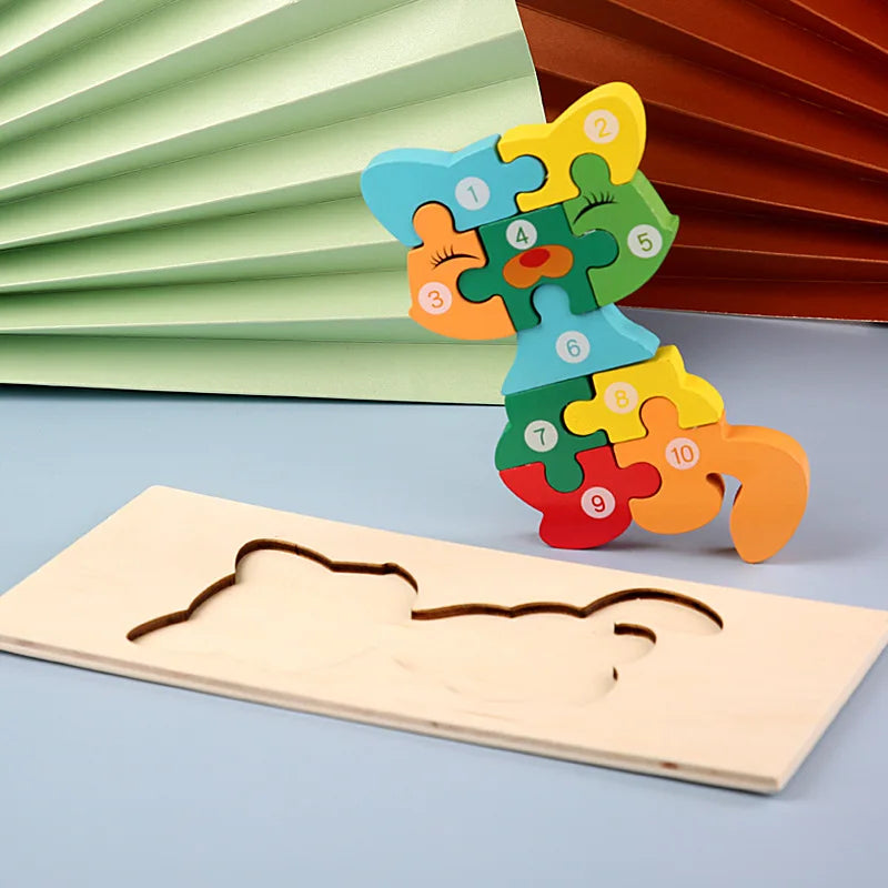 Wooden Baby 3d Puzzles For Kids Child Montessori Toys Dinosaur Animal Wooden Puzzle Game Educational Toys For Children P407