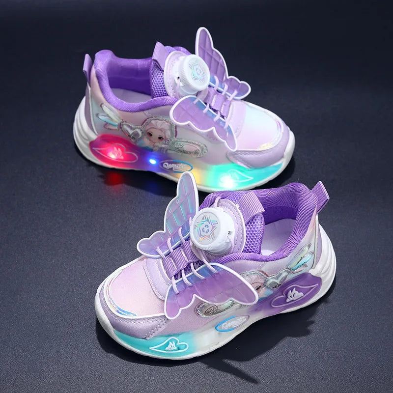 New Disney kids frozen princess cute Casual shoes non-slip soft bottom sports shoes for girl gift eu size 21-30