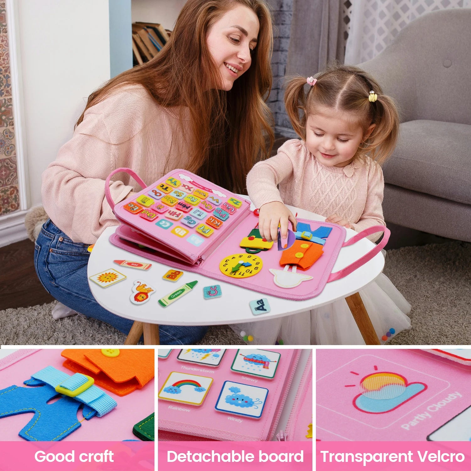 Montessori Busy Board Toys Toddlers Busy Book For Fine Motor Educational Learning Activities With Life Skills Sensory