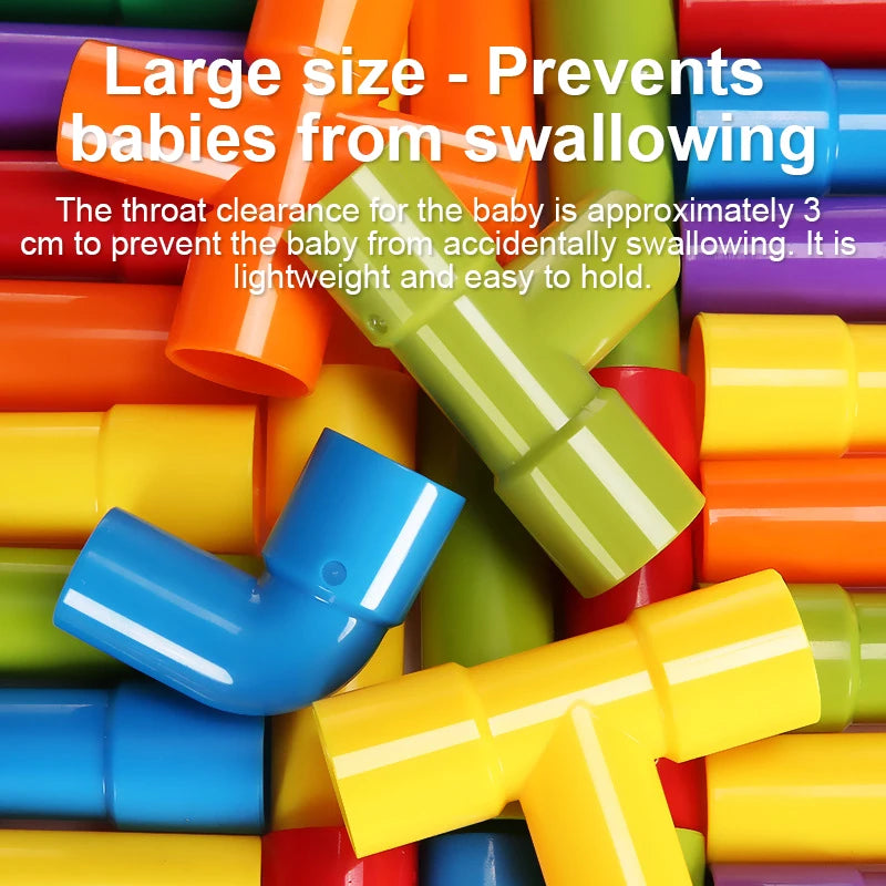 Pipeline building block assembly children's water pipe beneficial intelligence splicing brain toy