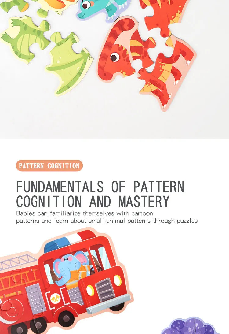 Wooden Jigsaw Puzzle Kids Toy Cartoon Animal Jigsaw Puzzles Game Early Educational Toys Gift Set for Children