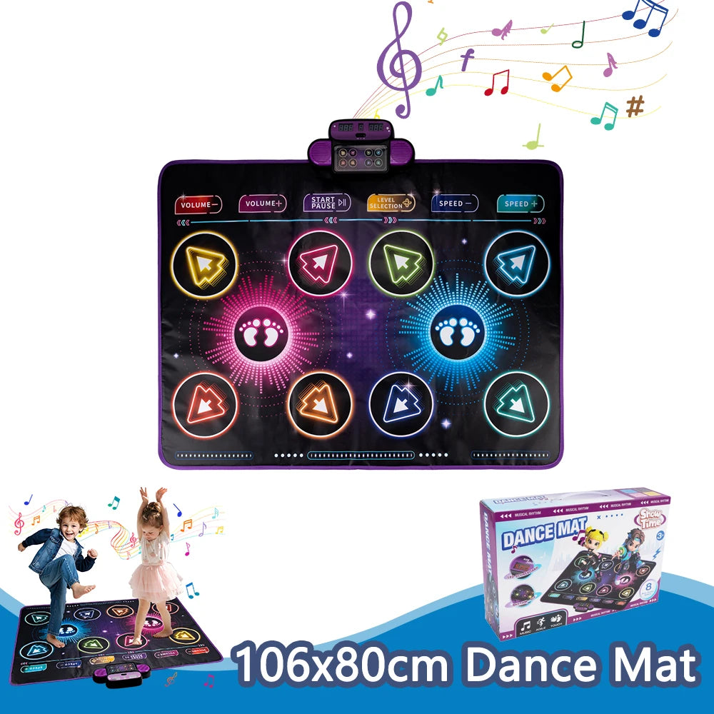 Dancing Blanket Kids Electronic Dance Mat Double Players Mode with 9 Levels Kid Floor Music Blanket Educational Toys Xmas Gifts