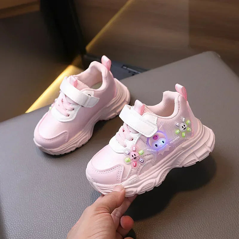 Sanrio hello kitty  cartoon running shoes children casual shoes lights kuromi Autumn and winter LED sneakers sports shoes