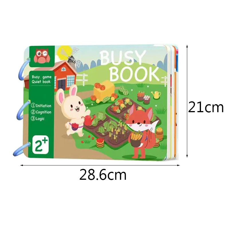 Montessori Busy Book for Kids Toddlers Educational Toys Baby Diy Paste Quiet Book Children Animals Numbers Matching Puzzles Toys