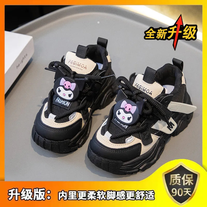 Anime Girls Kuromi Autumn New Board Shoes Sanrio Sports Dad Shoes Children Cartoon Kawaii Comfortable Breathable Casual Shoes