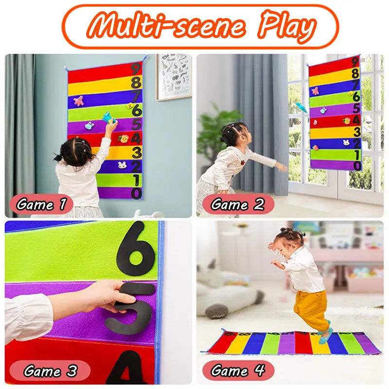 Children Sensory Integration Training Touch High Carpet Game Bounce Trainer Indoor Outdoor Kids Toys Height Ruler Promote Growth
