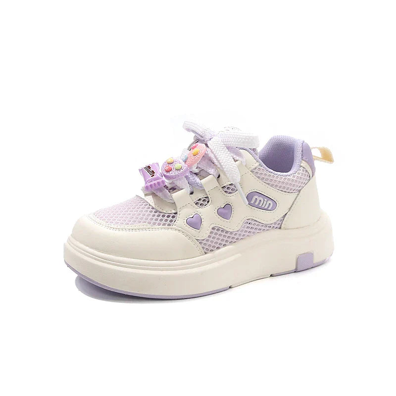 Girls' mesh shoes 2025 Spring and Autumn new children's sports shoes mesh breathable girls' casual shoes board shoes