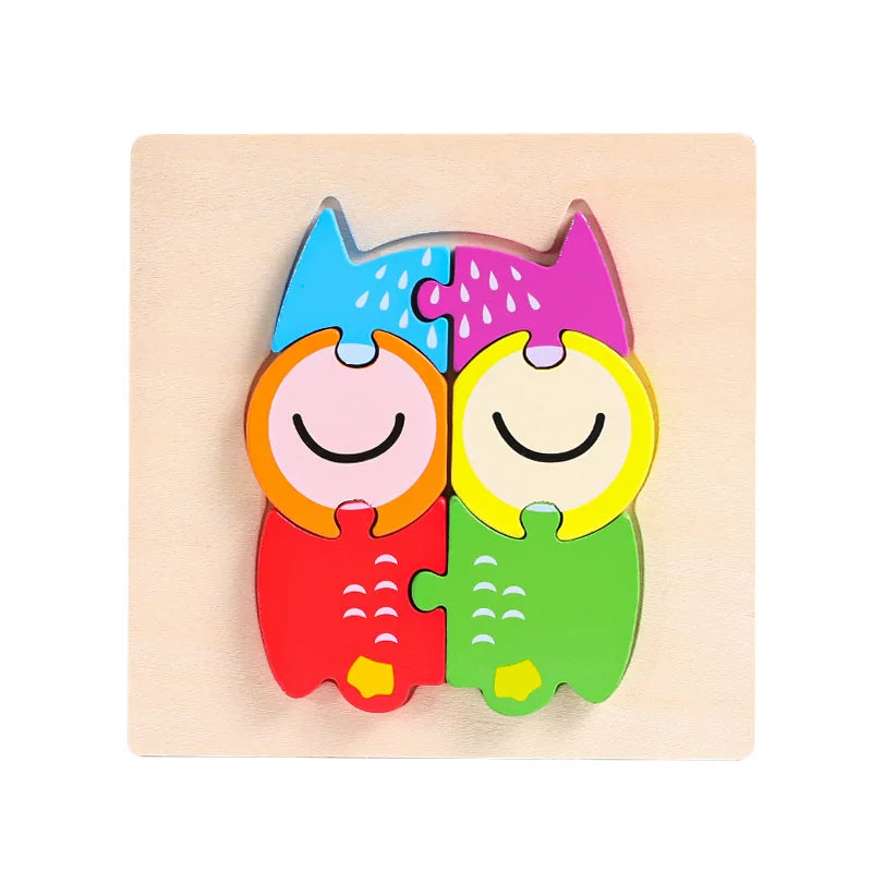 Wooden 3D Puzzle for Kids Montessori Educational Toys Baby Learning Toys Brain Development Puzzle Board Childrens Early Learning