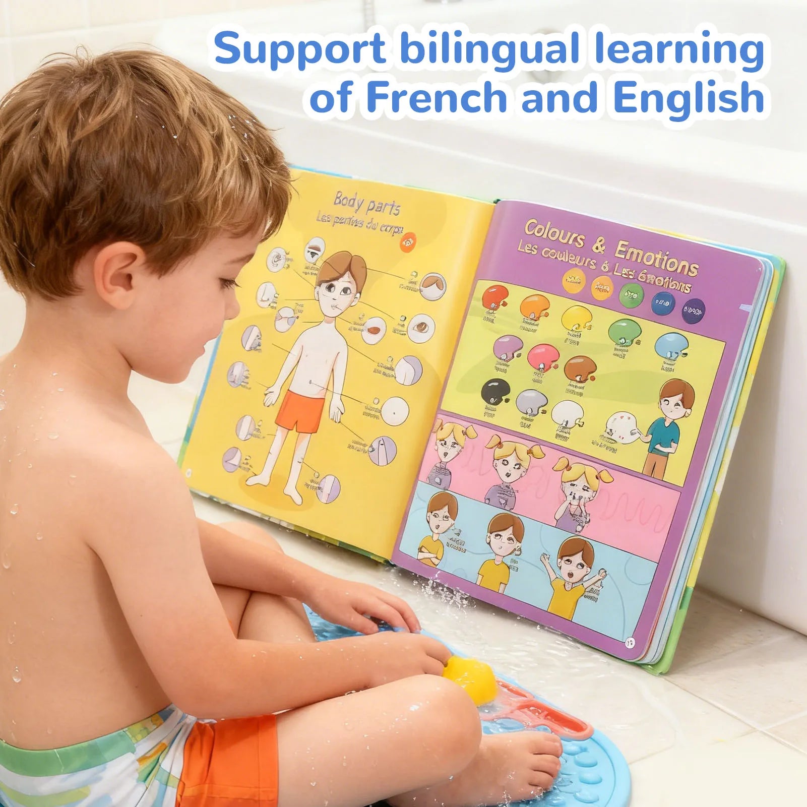 French English Bilingual Sound Book Early Learning Interactive Sound Book Educational  for Children Ages 3-8 Sound Book