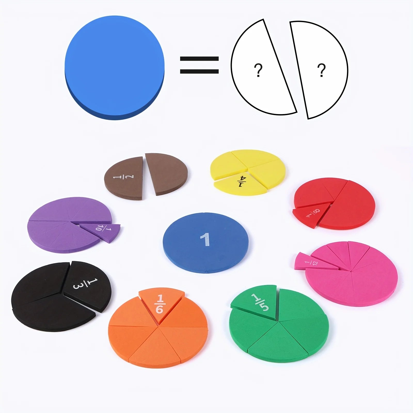 Interactive Fraction Math Manipulatives - 9PCS EVA Score Addition and Subtraction Calculation Demo for Students STEM Education