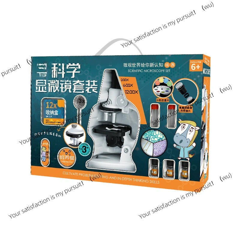 High definition 1200 times microscope toy set for primary and secondary school students science experiment puzzle science and