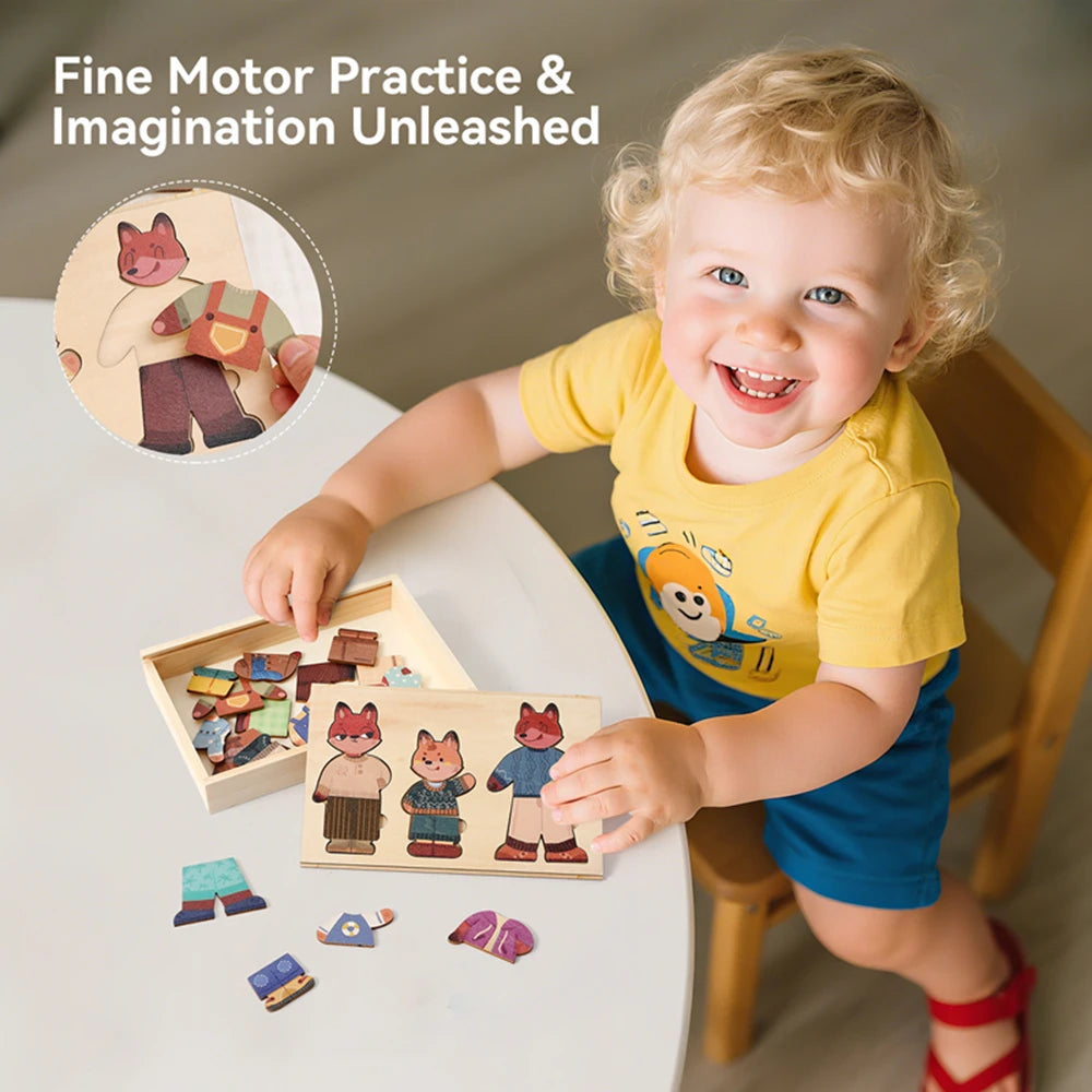 3D Wooden Jigsaw Puzzles for Children Cartoon Animal Hand eye coordination game Baby Educational Puzzles Toy Baby puzzle gift