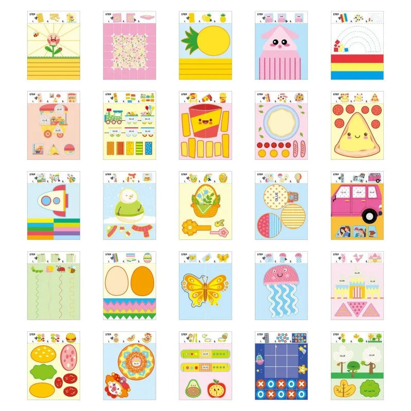 Children's paper-cut book creative fun DIY handmade daily activities paste toys kindergarten puzzle