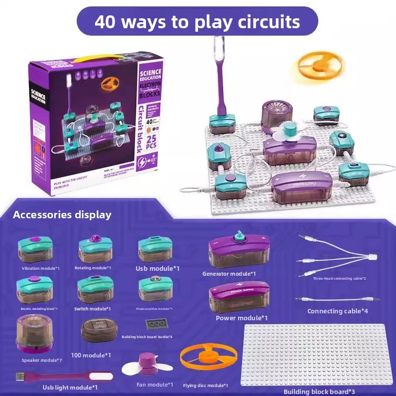 Circuit Experiment Building Blocks Toy Assembly Science Experiment Set Physics Enlightenment Wholesale DIY Science Education Ass