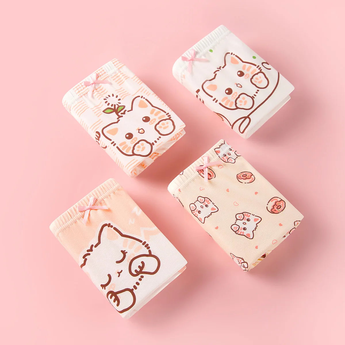 4pcs Cotton Girls Soft Panties Baby Lovely Character Pattern Cartoon Panty Students Boxer Briefs Kids Underwears Children Boxers