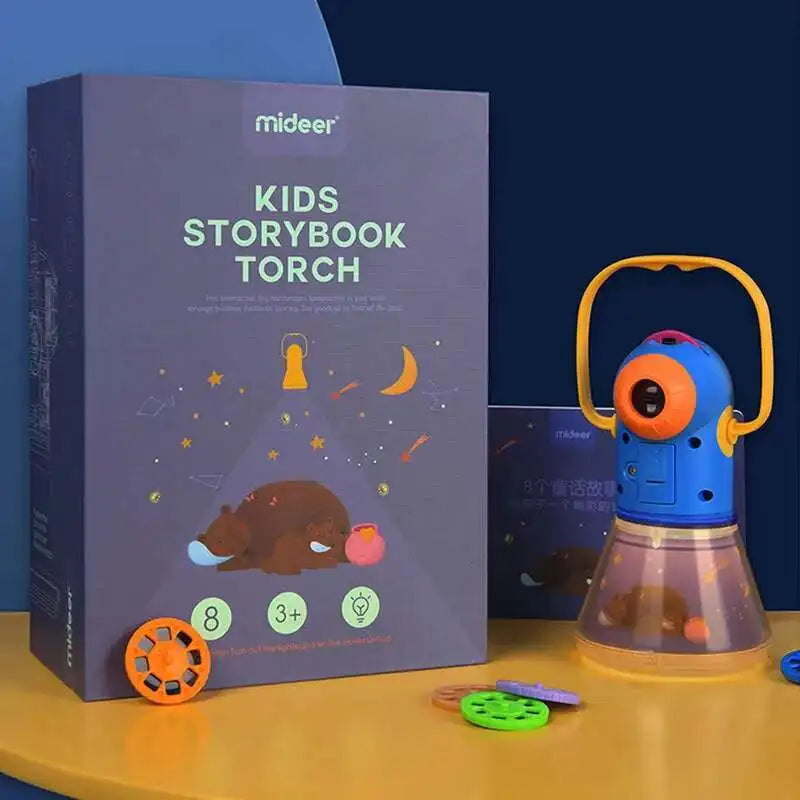 Children's Storybook Torch Projector Kaleidoscope Sky Handrail Galaxy Night Light Up Cartoon Baby Toy For Kids Educational Toys