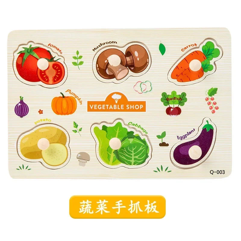 Wooden Puzzles for Toddlers Montessori Baby Learning Alphabet Number Shape Puzzle Toys Kids Educational Matching Board Wood Game