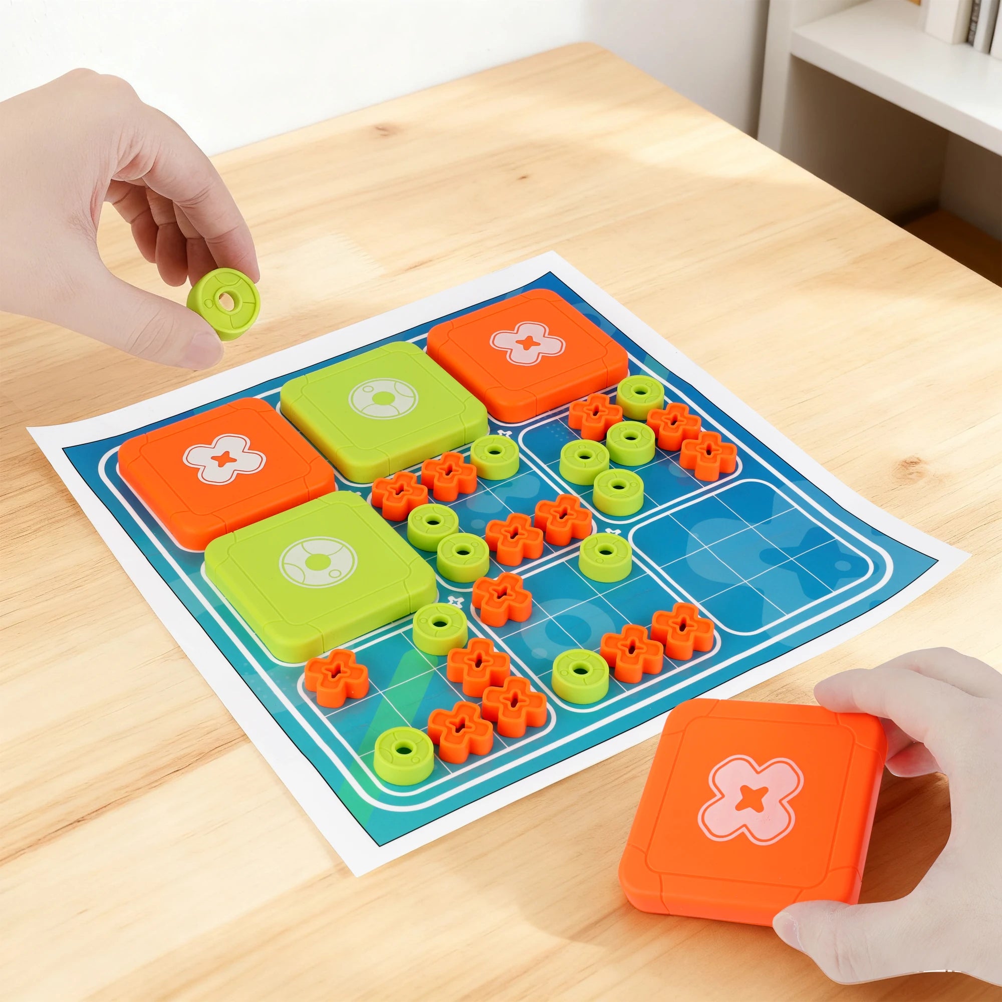 3-in-1 Tic Tac Toe Bolt Game Handheld Puzzle Set Travel-Friendly Great for Christmas Party Games Family Fun Game Night