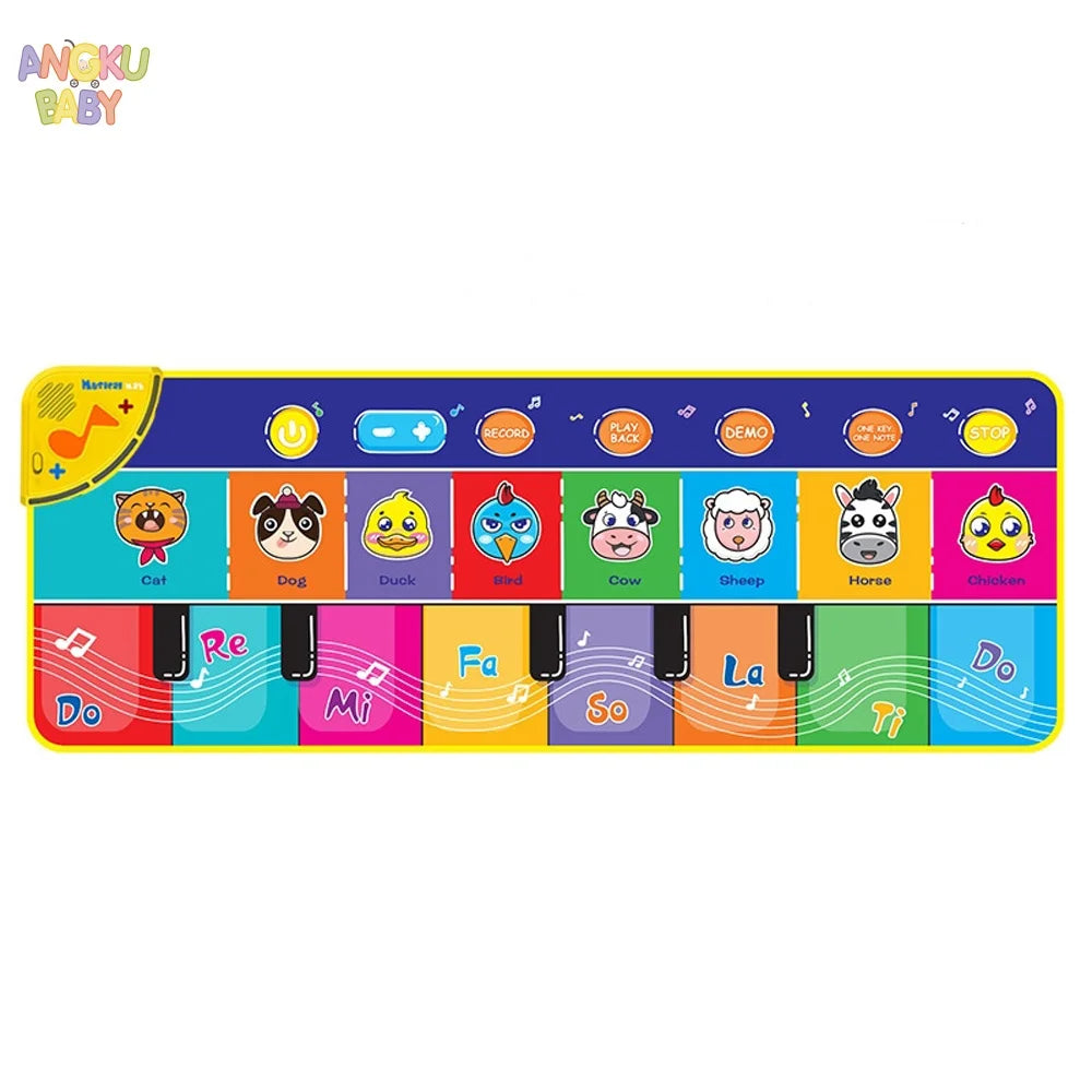 15*44" Educational Baby Play Mat Newborn Piano Gym for 0-12 Months Music Games For Babies Development Baby Activities Toys