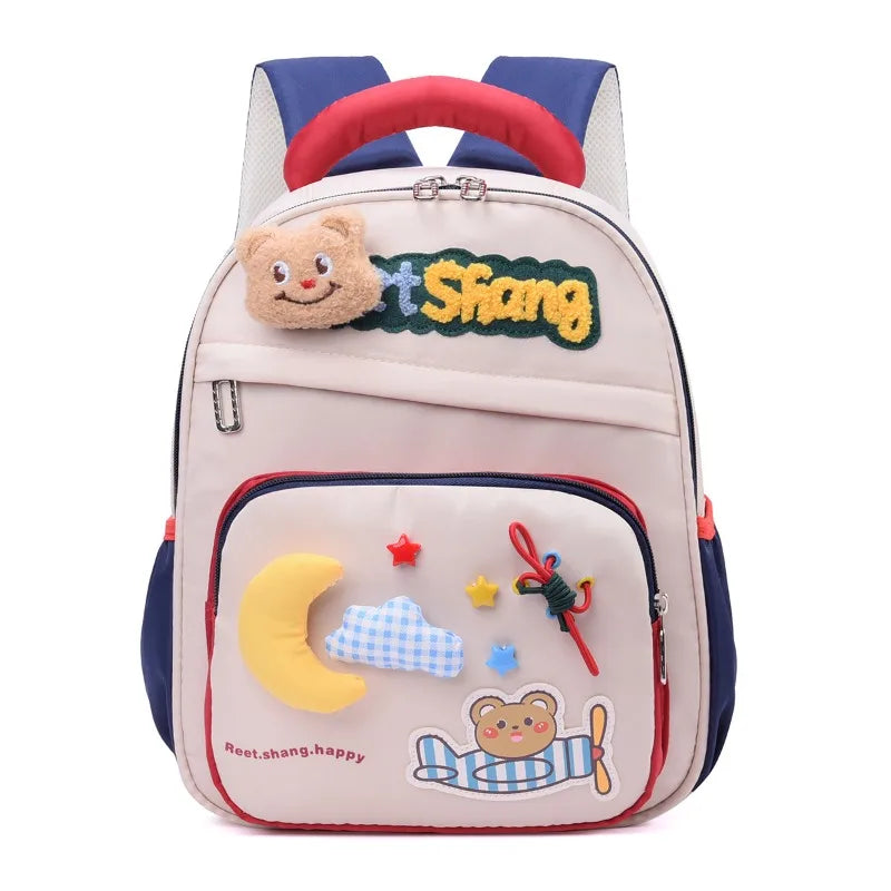 Cute School Bag for Girls Adorable Cartoon Bear Backpack Toddler Kids Backpack Lightweight Kindergarten Boys Children's Bag Gift