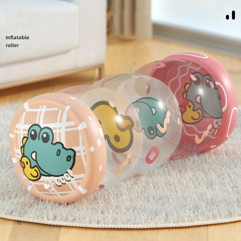 Baby Crawling Roller Montessori Activity Toy with Ball Rattle Games for Babies Development 0 6 12 Months Inflatable Crawling Toy