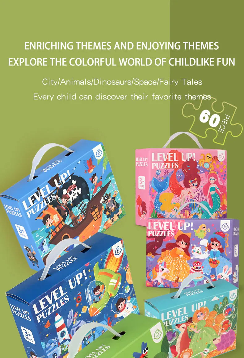 60-piece paper Custom Montessori Kids cartoon puzzle puzzle creative toy puzzle set for kids boys and girls