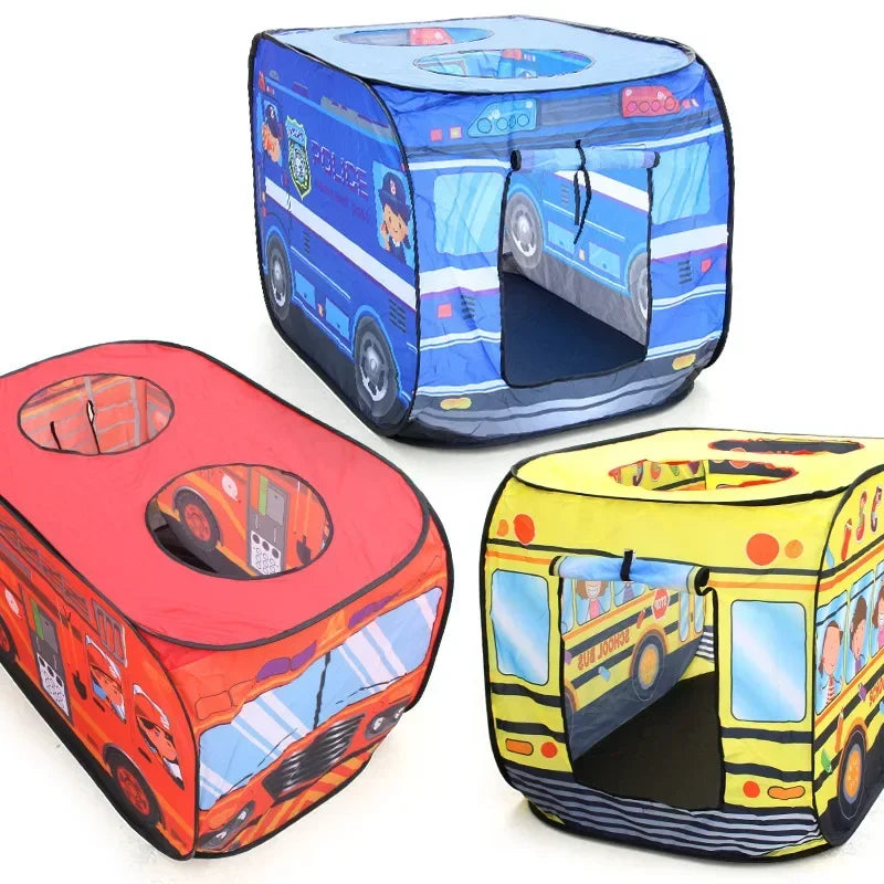 Game House Play Tents Bus Ocean Car Foldable Pop Up Toys Playhouse Children Toy Boy Girls Indoor House Ocean Balls Pool Toy Tent