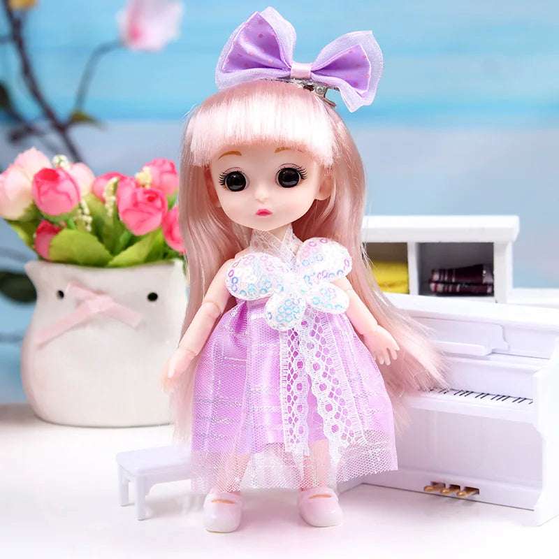17cm Dolls 1/8 BJD Doll Princess Dress Up Boneca Children's 13 Joints Toys Dolls for Girls Dolls Multi-joint Kids Birthday Gifts