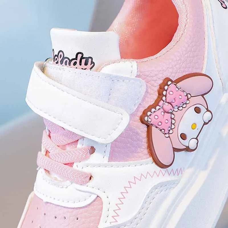 Sanrio Children Cartoon Kawaii Kuromi Melody Casual Board Shoes Spring Autumn Casual Sneakers Anti Slip Soft Sole Sports Shoes