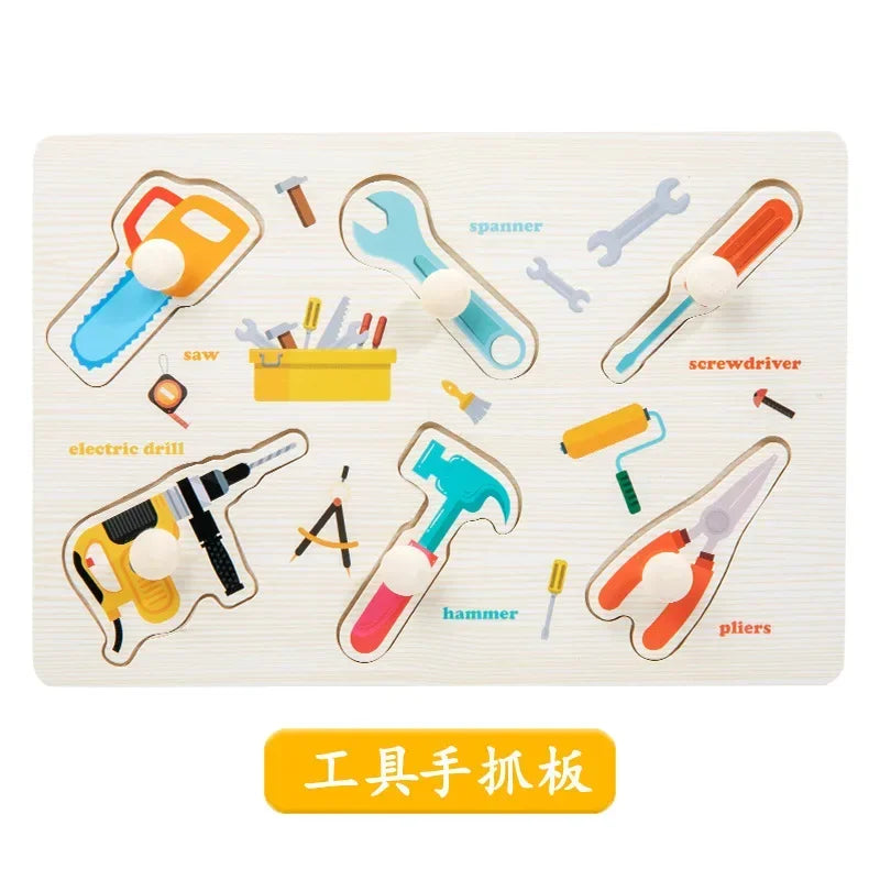 Wooden Puzzles for Toddlers Montessori Baby Learning Alphabet Number Shape Puzzle Toys Kids Educational Matching Board Wood Game