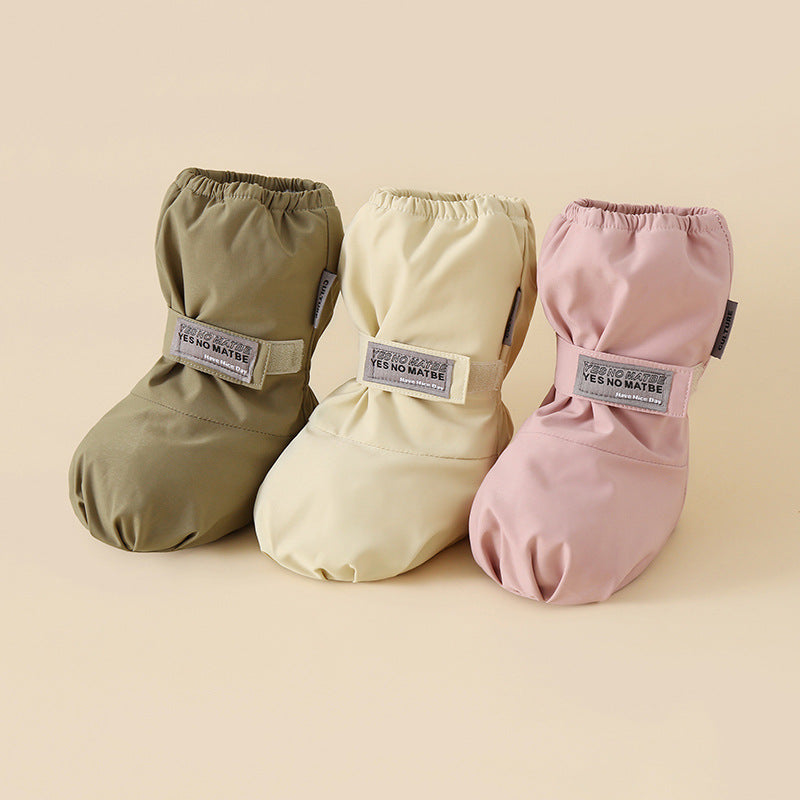 Children's Waterproof Cotton Shoes Cross-border European And American Winter Baby And Infant Ankle Sock Two-in-one Velvet Shoes Children's Shoes