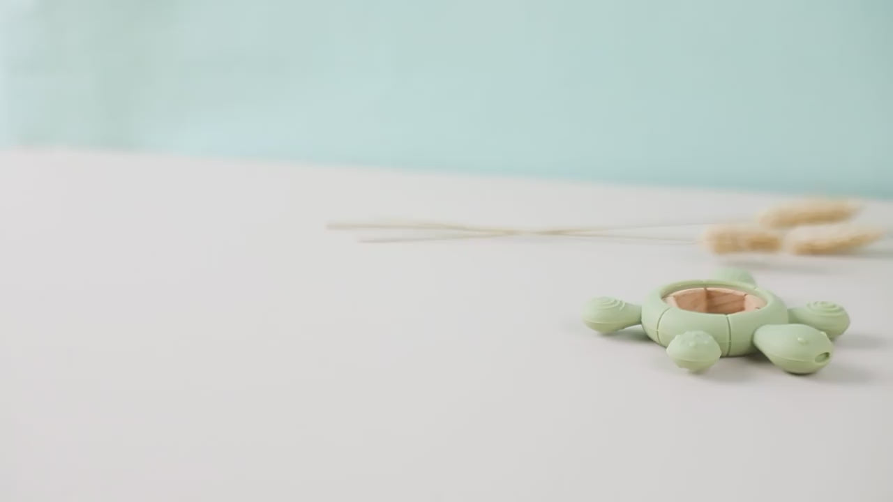 Newborn Baby's Oral Teething Artifact Wooden Silicone Two-In-One Baby Chewing Turtle Teether