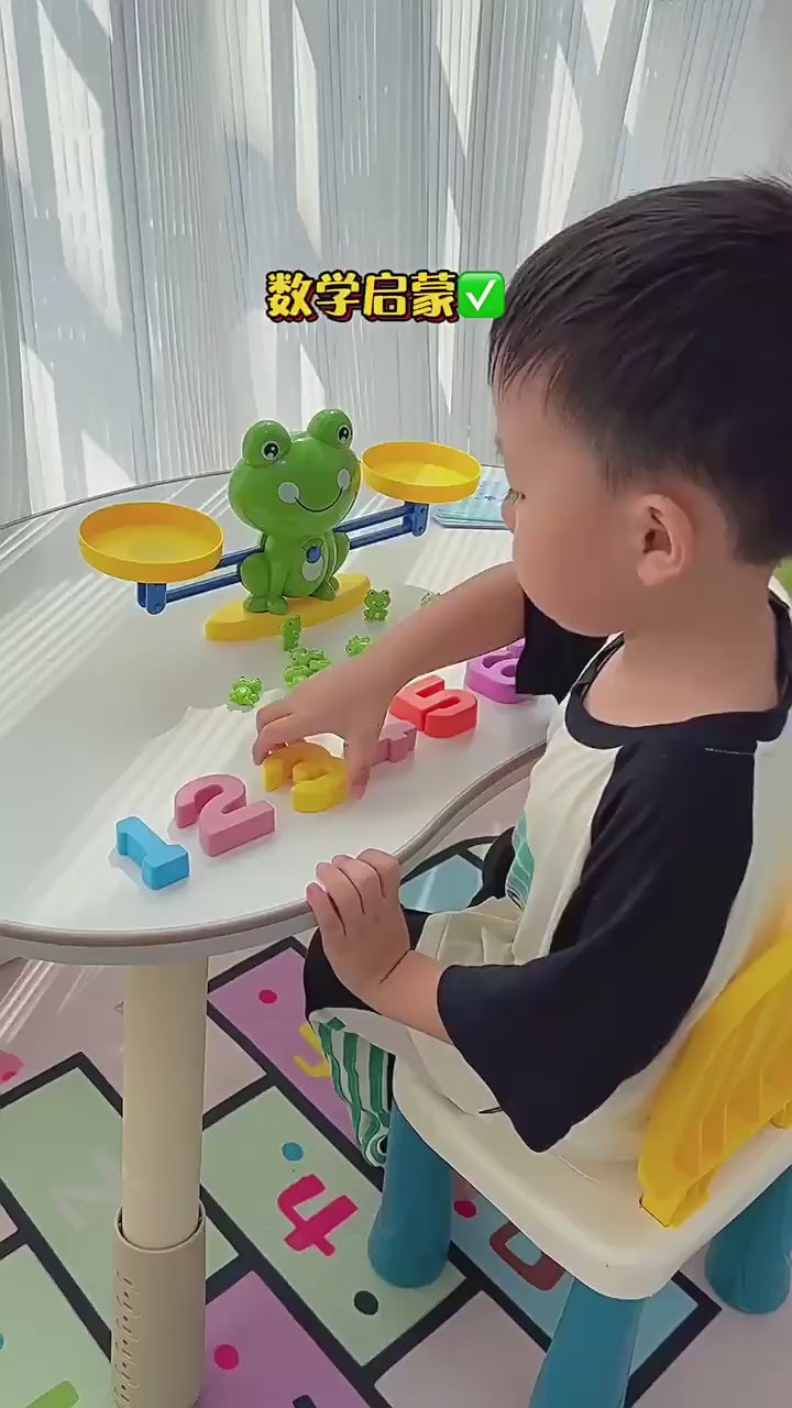 Children's Montessori Math Toy Funny Frog Scale Balance Toy Early Education Number Learning Puzzle Toys Teaching Material Gift