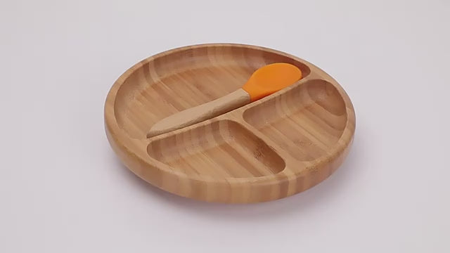 Wooden Children's Supplementary Food Plate Creative Cartoon Dinner Plate for Kindergarten Baby's Bamboo and Wooden Plate Baby Suction Disc Bowl