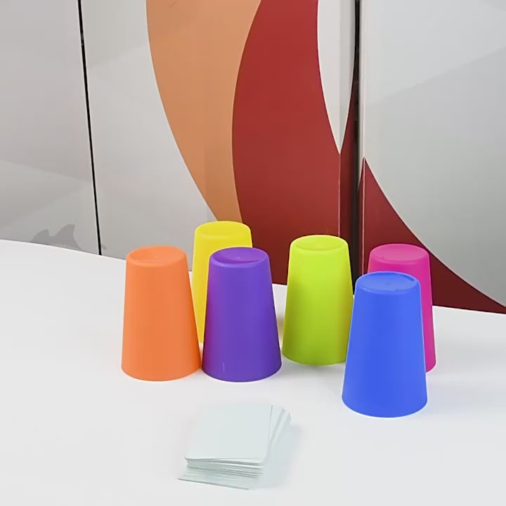 Montessori Toys Stack Cup Game With Card Educational Intellectual Enlightenment Color Cognition Logic Training Kids Children