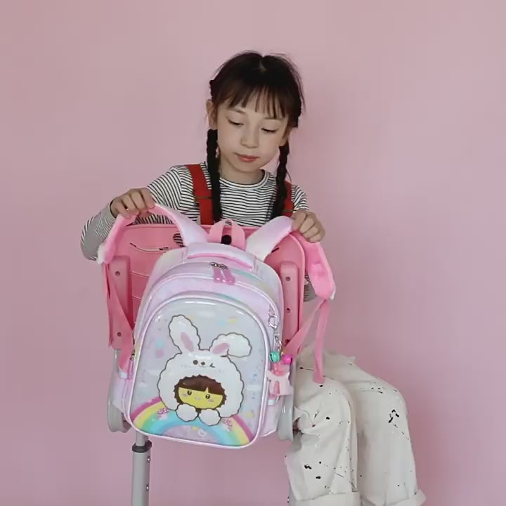 Children's Schoolbags, Cute Kuromi Kindergarten Schoolbags, Baby Girl's Burden-Reducing Backpack, First Grade Primary School Student's Schoolbag