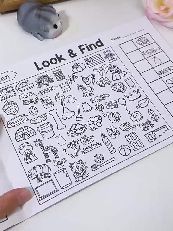 Cross-border Look &amp; Find Fun “Find It!” Game: Color-By-Observation Book for Toddlers to Build Early Attention &amp; Focus