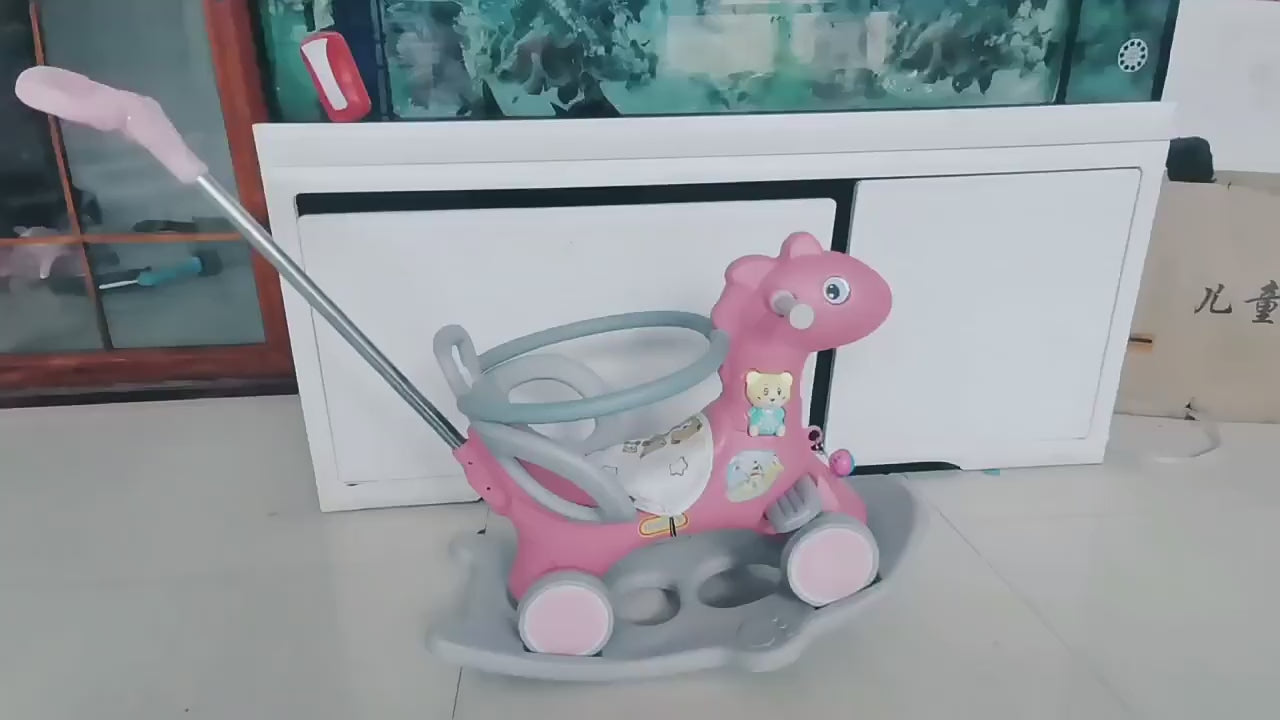 Rocking Horse Children's Trojan Horse 2-in-1 Rocking Horse Toy Car Baby Rocking Car Detachable Sliding Baby Soothing Chair